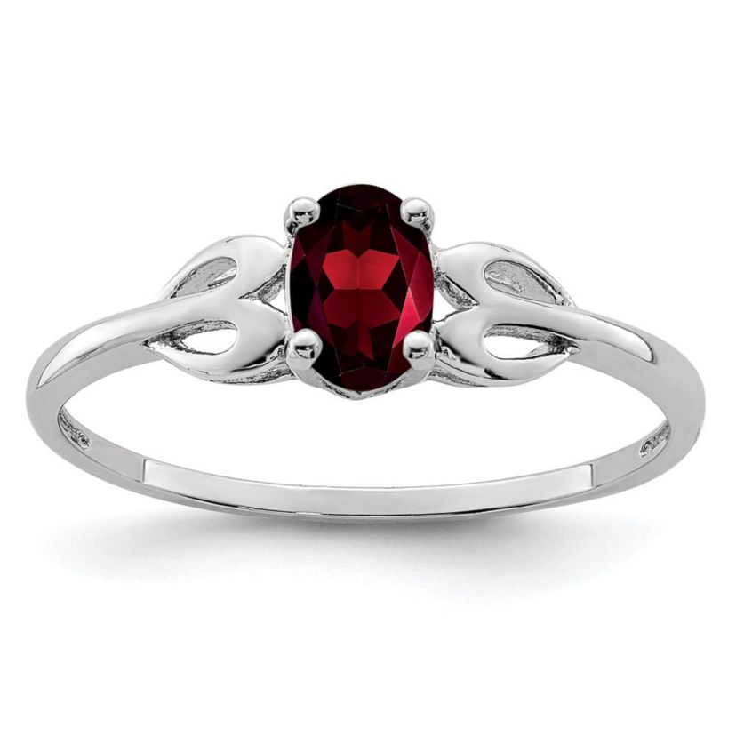 5/8 ct. t.w. Garnet Ring in Rhodium-plated Sterling Silver