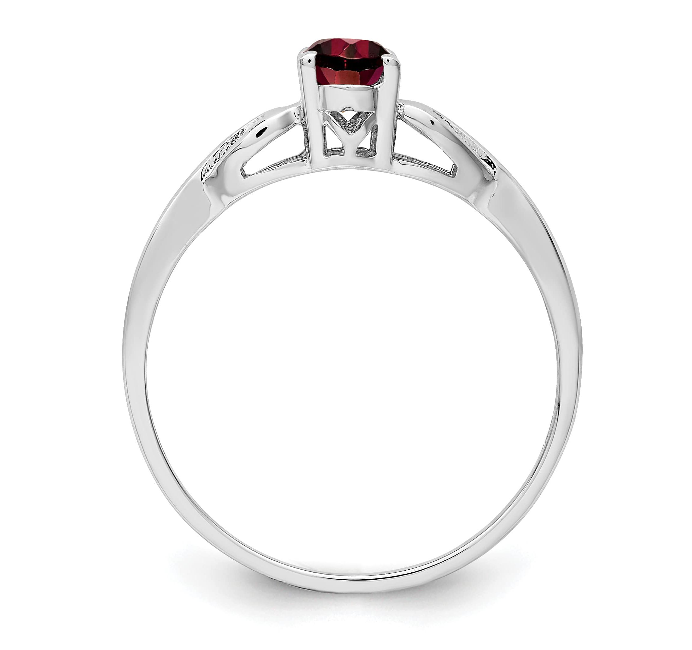 5/8 ct. t.w. Garnet Ring in Rhodium-plated Sterling Silver