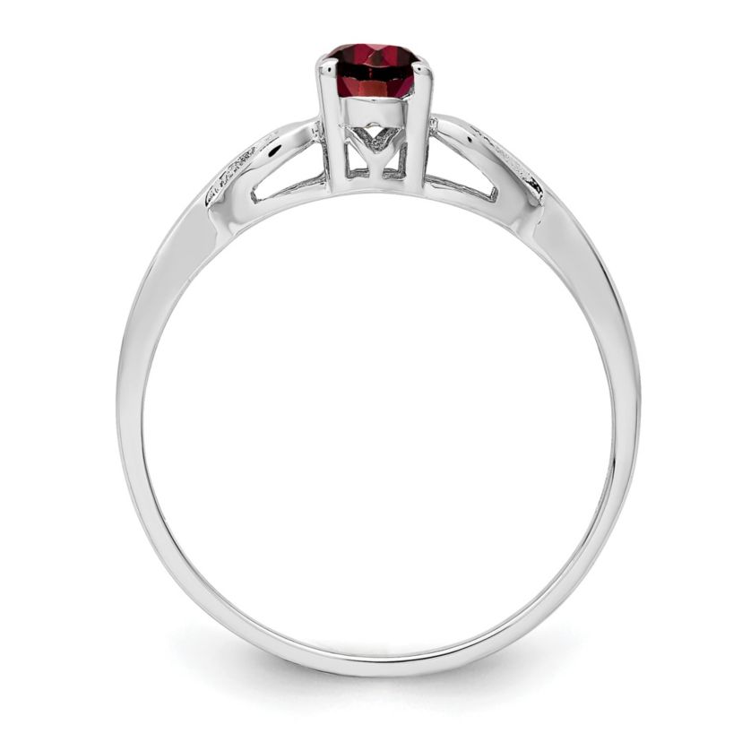 5/8 ct. t.w. Garnet Ring in Rhodium-plated Sterling Silver