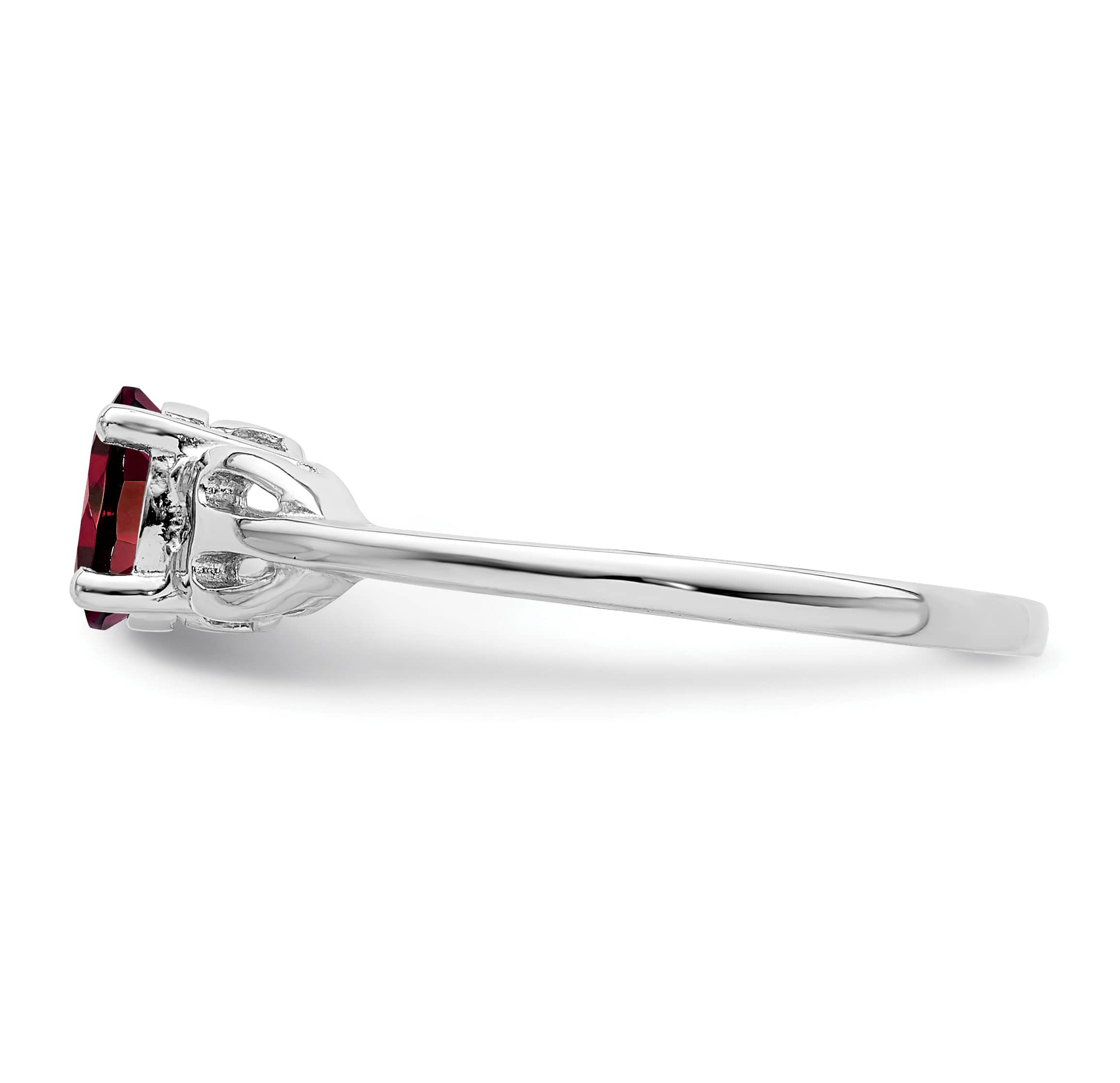 5/8 ct. t.w. Garnet Ring in Rhodium-plated Sterling Silver