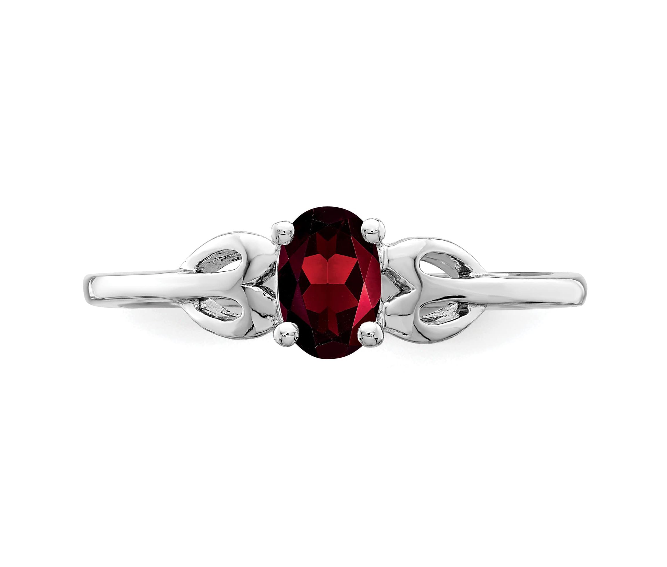 5/8 ct. t.w. Garnet Ring in Rhodium-plated Sterling Silver