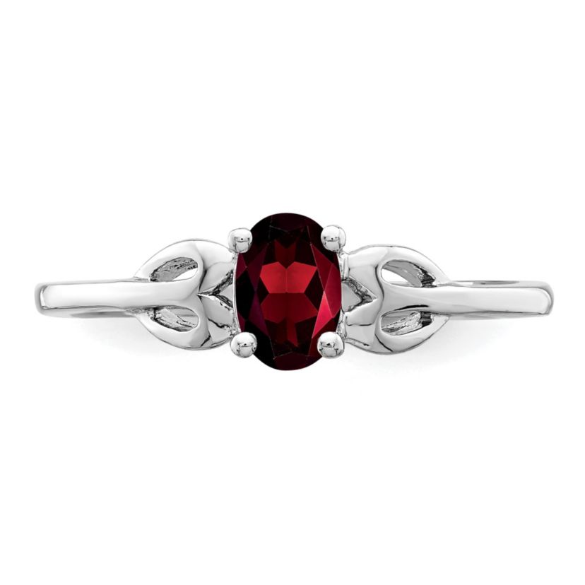 5/8 ct. t.w. Garnet Ring in Rhodium-plated Sterling Silver