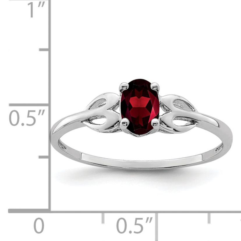 5/8 ct. t.w. Garnet Ring in Rhodium-plated Sterling Silver