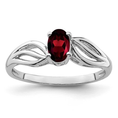 Belk & Co 5/8 ct. t.w. Garnet Ring in Rhodium-plated Sterling Silver, Red, 9