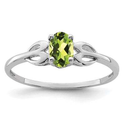 Belk & Co 5/8 ct. t.w. Peridot Ring in Rhodium-plated Sterling Silver, Green, 6