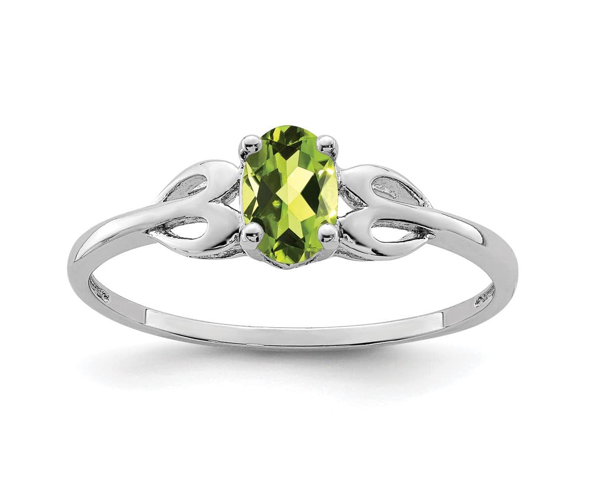 5/8 ct. t.w. Peridot Ring in Rhodium-plated Sterling Silver