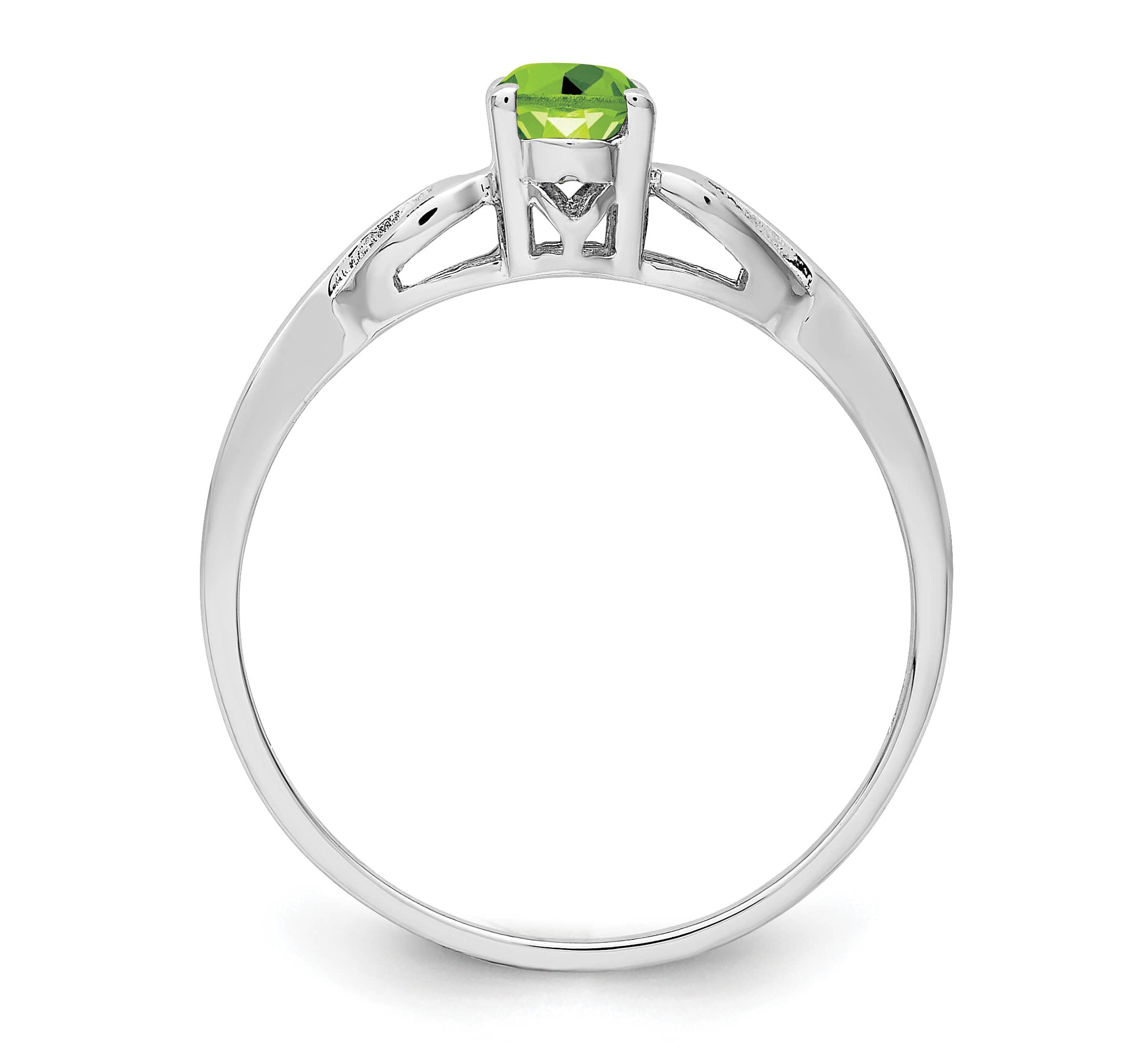 5/8 ct. t.w. Peridot Ring in Rhodium-plated Sterling Silver