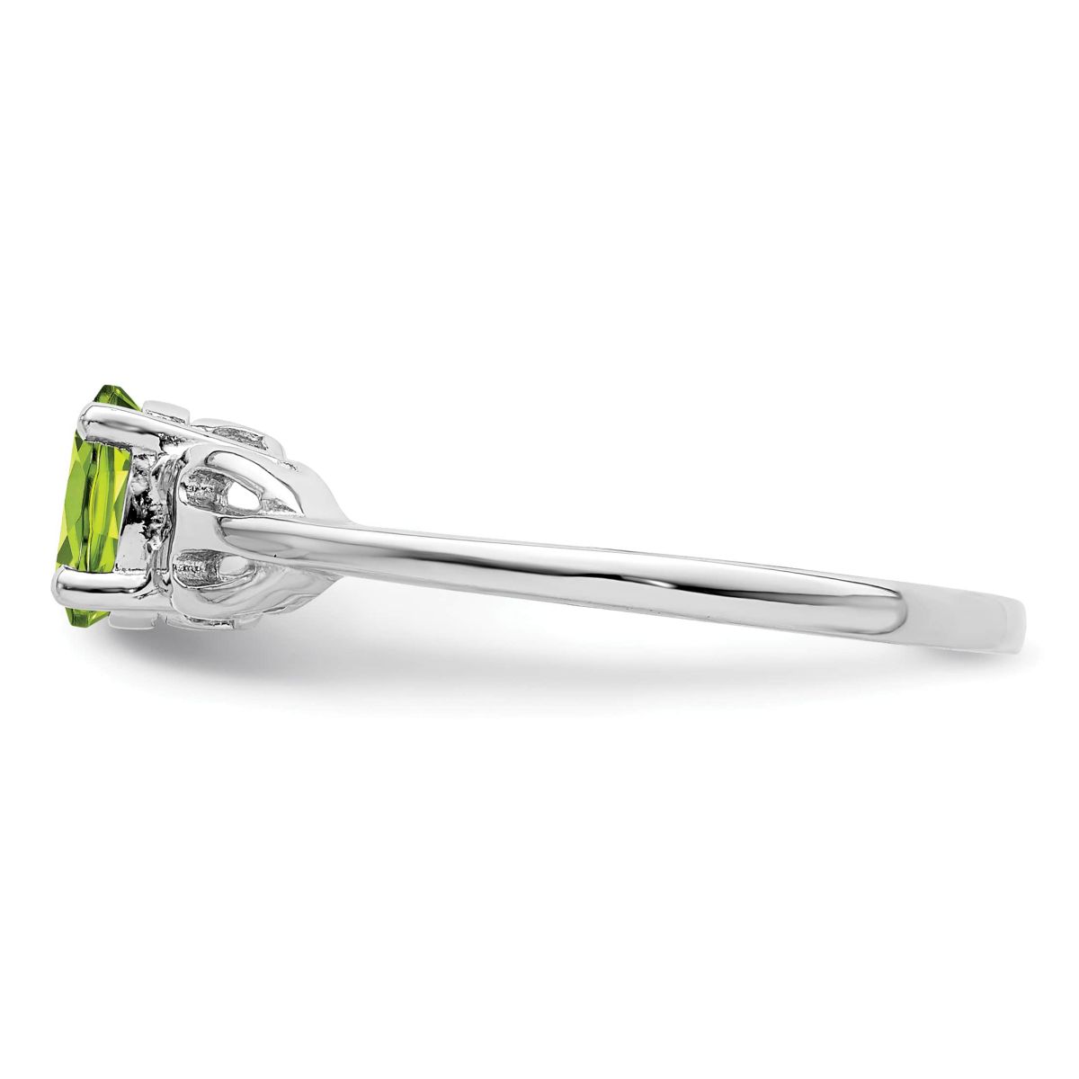 5/8 ct. t.w. Peridot Ring in Rhodium-plated Sterling Silver