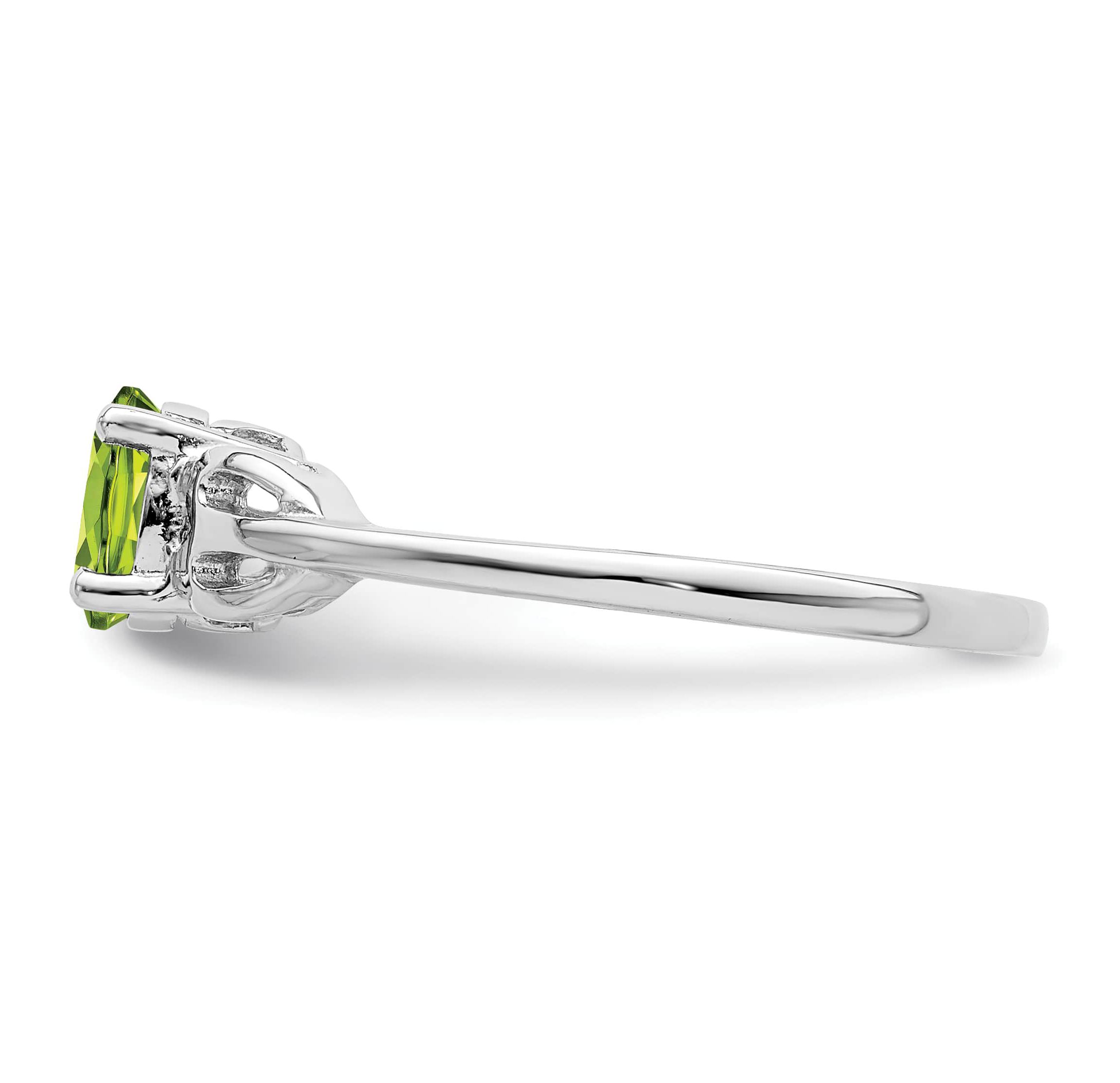 5/8 ct. t.w. Peridot Ring in Rhodium-plated Sterling Silver