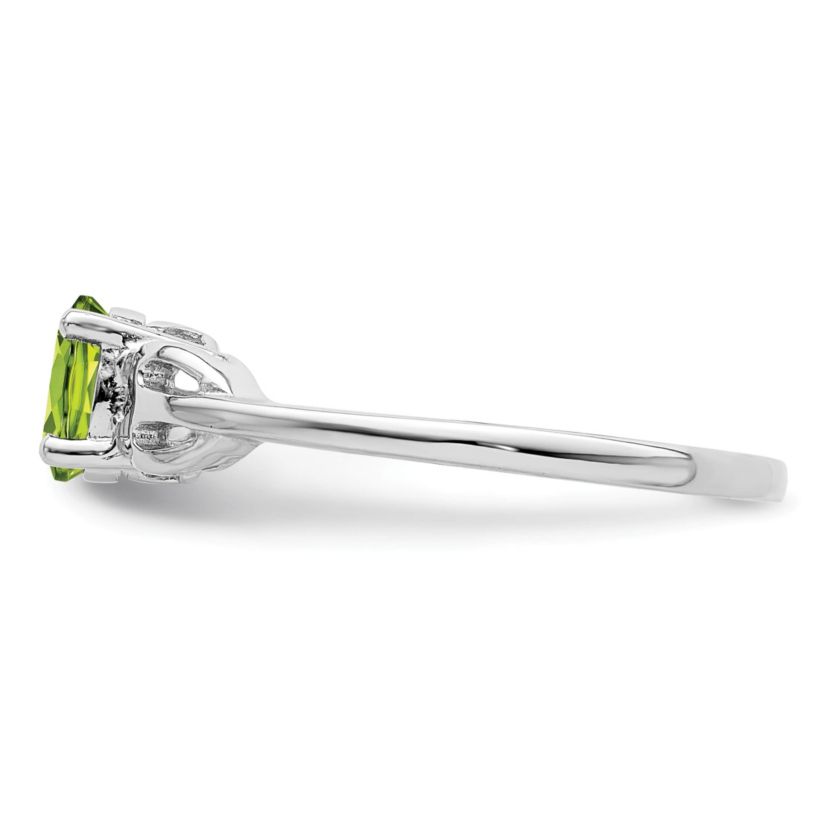 5/8 ct. t.w. Peridot Ring in Rhodium-plated Sterling Silver