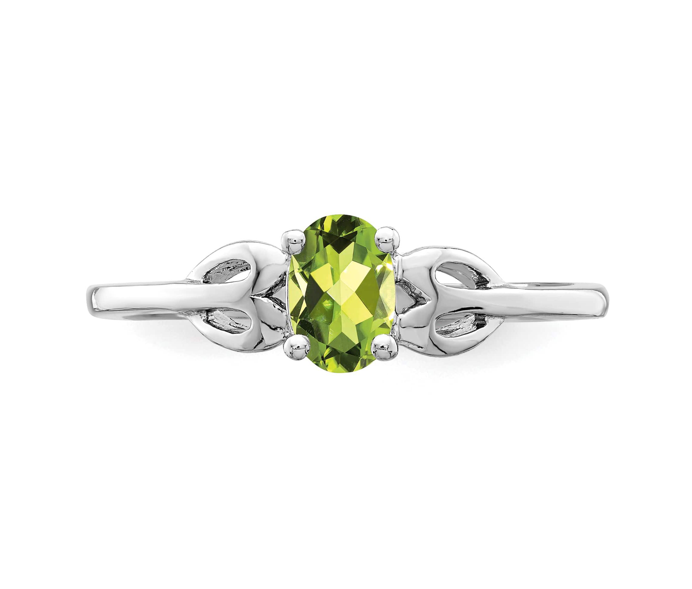 5/8 ct. t.w. Peridot Ring in Rhodium-plated Sterling Silver