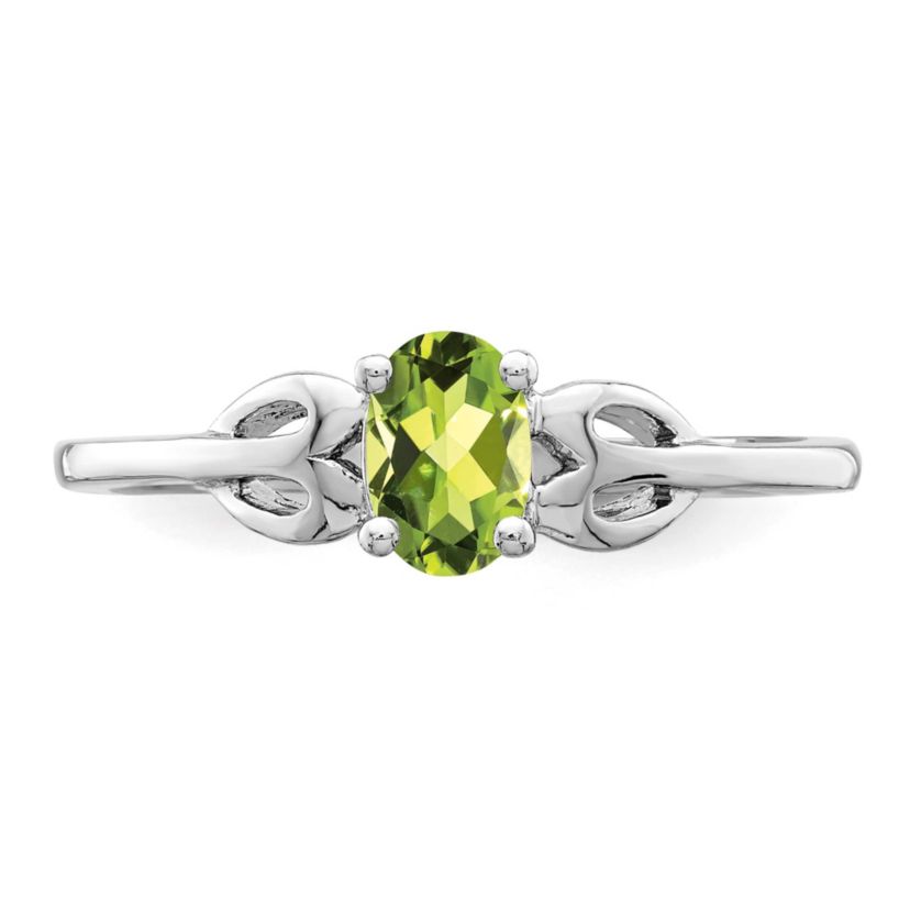 5/8 ct. t.w. Peridot Ring in Rhodium-plated Sterling Silver