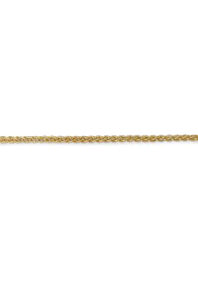 14K Yellow Gold Adjustable 1.6 Millimeter Semi Solid Spiga Chain