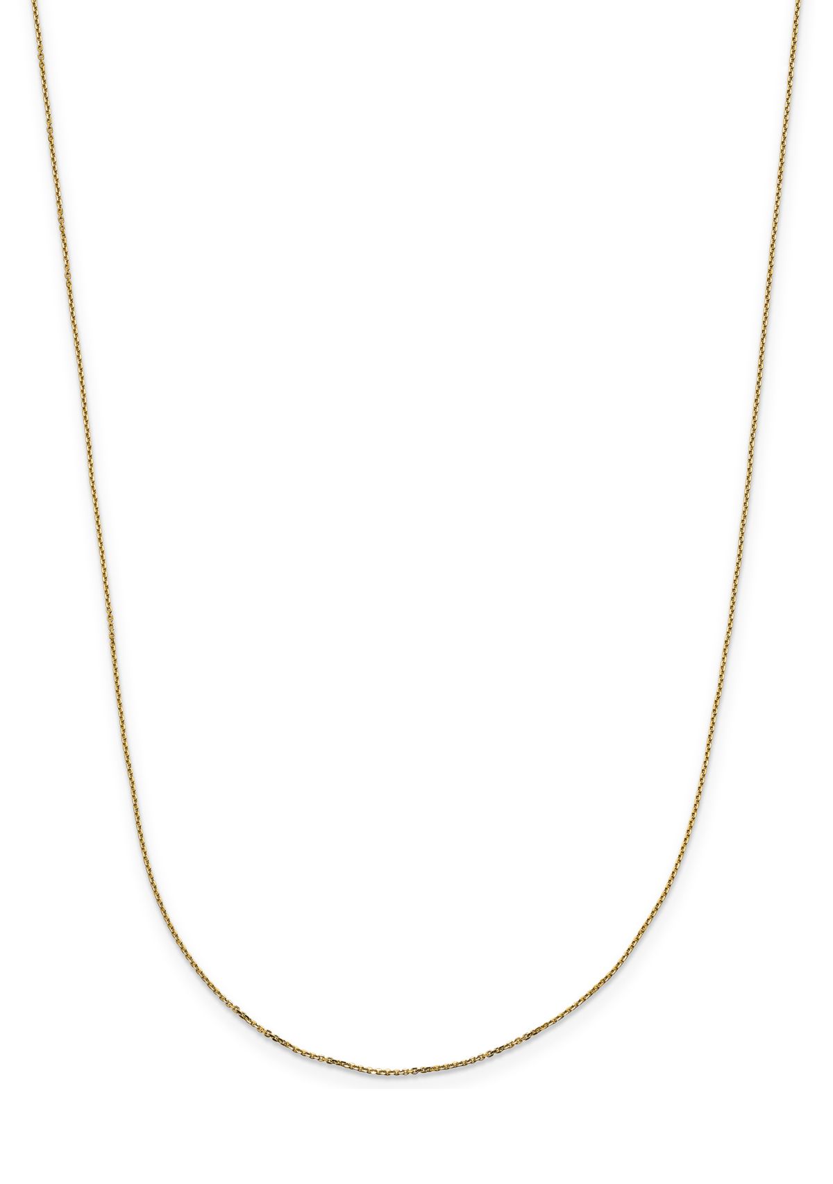 14K Yellow Gold 1 Millimeter Diamond Cut Adjustable Cable Chain