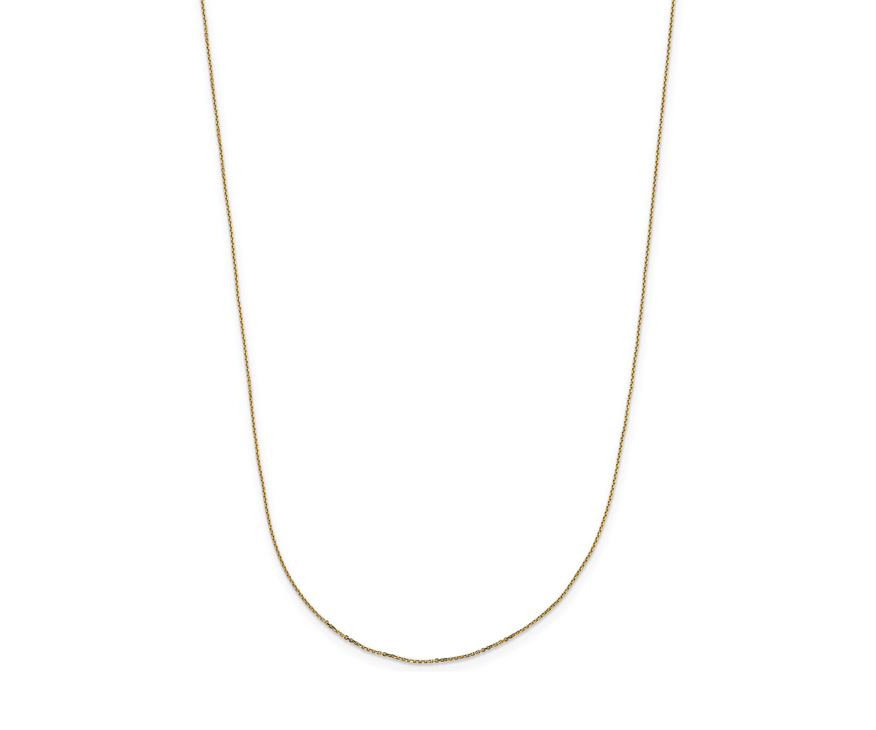 14K Yellow Gold 1 Millimeter Diamond Cut Adjustable Cable Chain