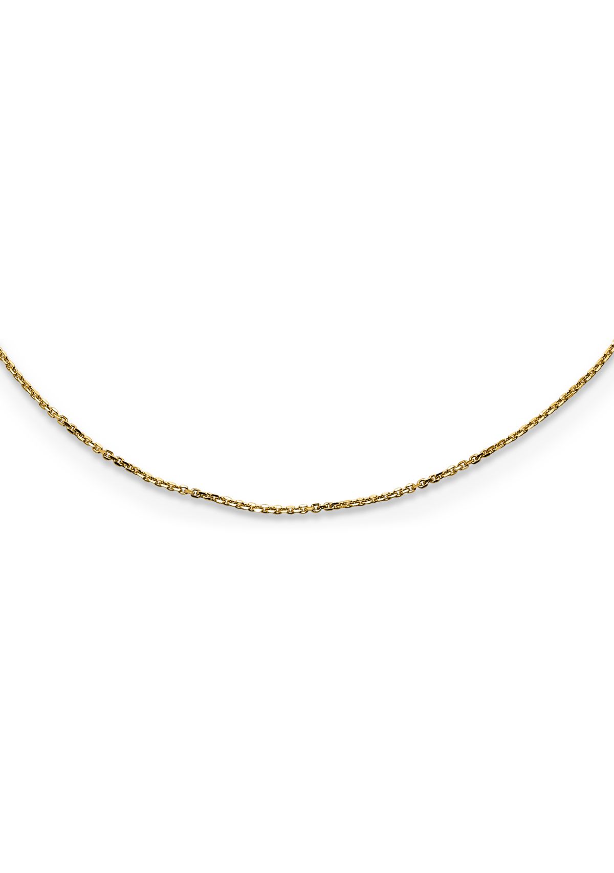 14K Yellow Gold 1 Millimeter Diamond Cut Adjustable Cable Chain