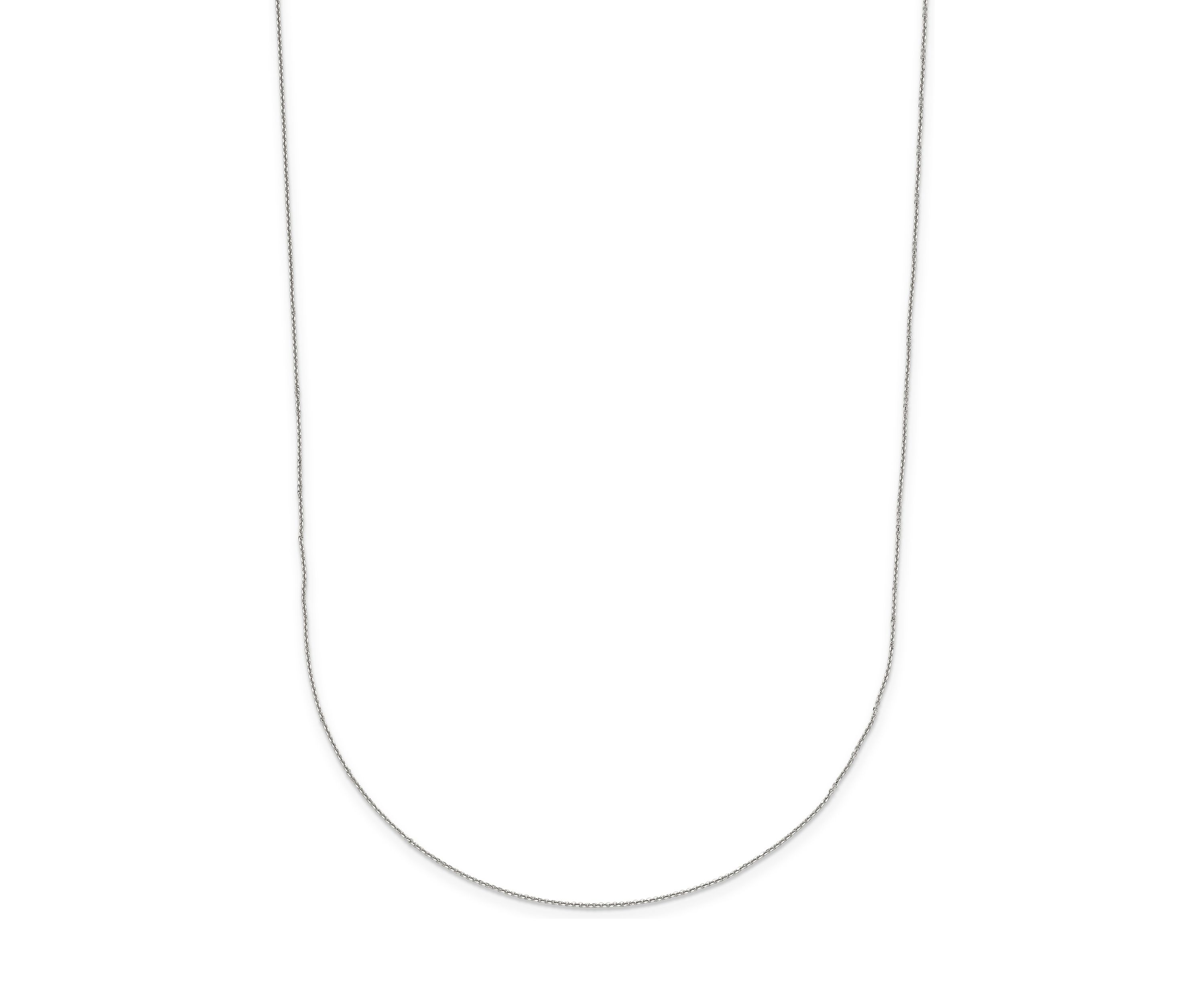 14K White Gold 1 Millimeter Adjustable Diamond Cut Cable Chain