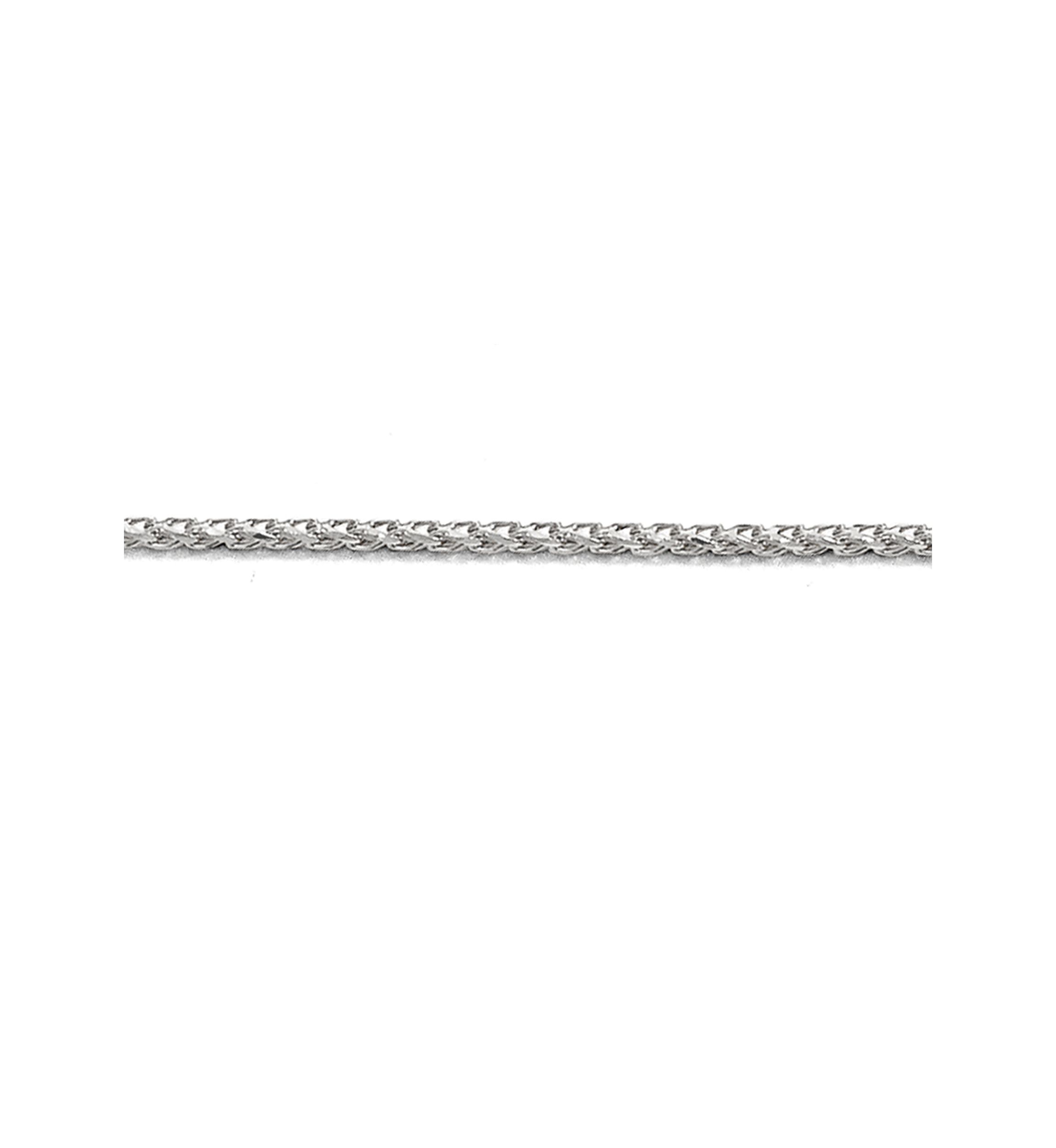 14K White Gold 1 Millimeter Diamond Cut Open Franco Adjustable Chain