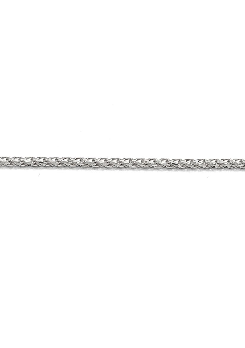 14K White Gold 1 Millimeter Diamond Cut Open Franco Adjustable Chain