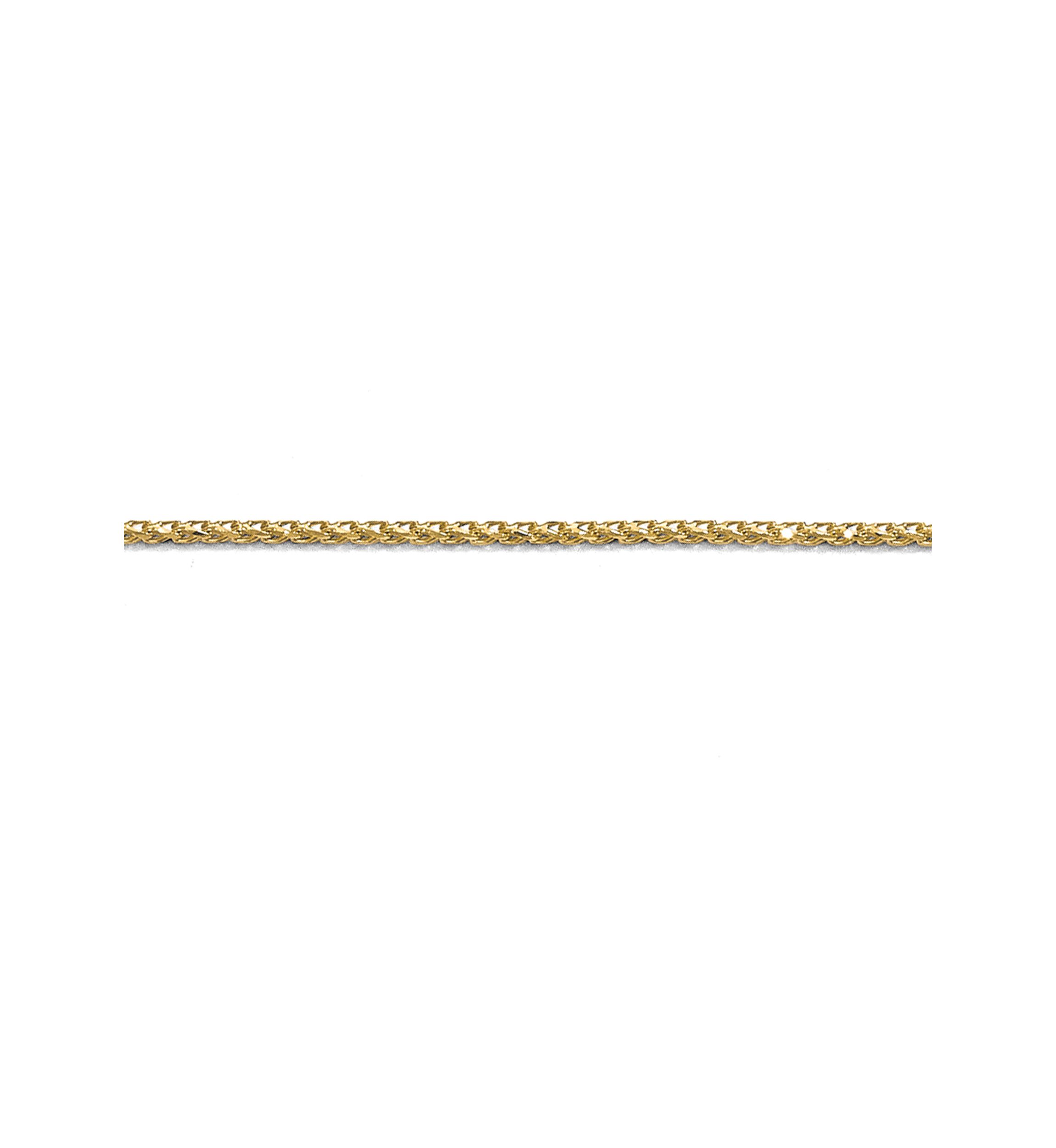 14K Yellow Gold 1 Millimeter Diamond Cut Open Franco Adjustable Chain