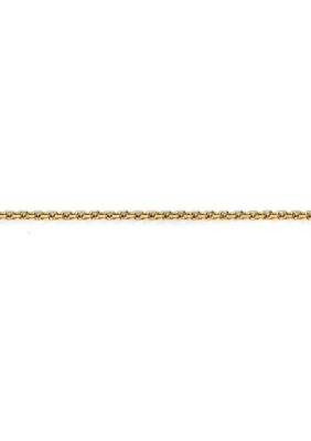 Belk & Co 14K Yellow Gold 1.1 Millimeter Diamond Cut Adjustable Cable Chain