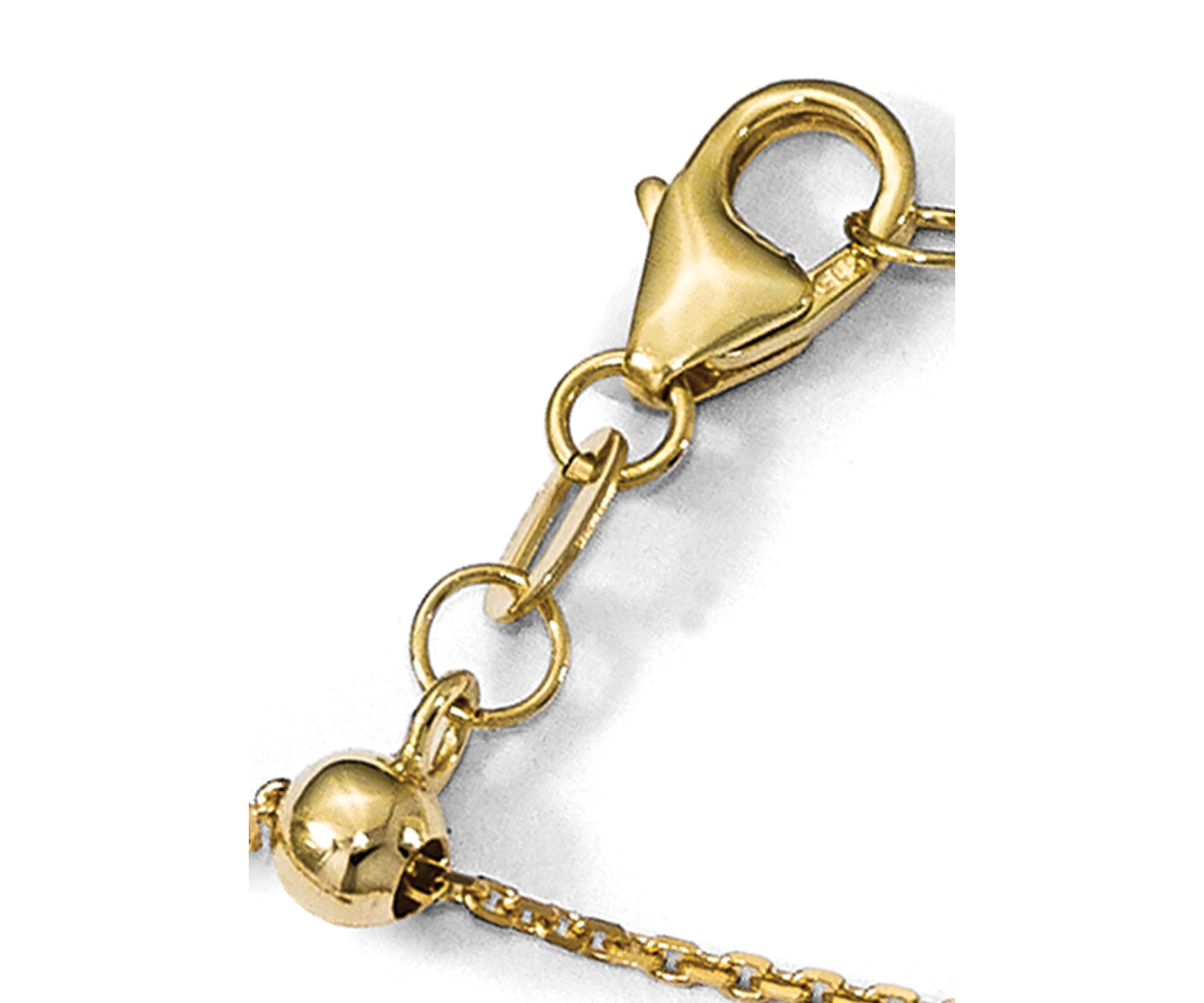 14K Yellow Gold 1.1 Millimeter Diamond Cut Adjustable Cable Chain