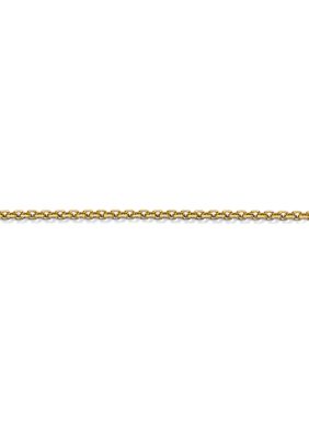 Belk & Co 14K Yellow Gold 1.25 Millimeter Diamond Cut Adjustable Cable Chain