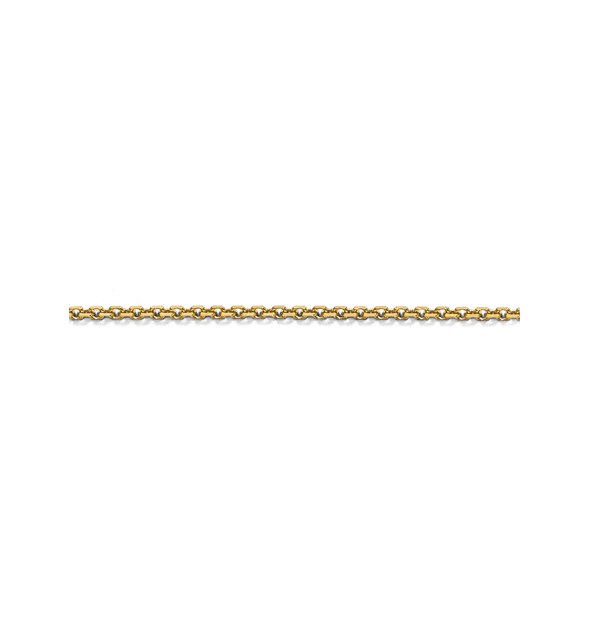14K Yellow Gold 1.25 Millimeter Diamond Cut Adjustable Cable Chain