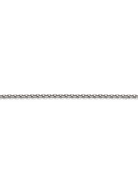 Belk & Co 14K White Gold 1.25 Millimeter Adjustable Diamond Cut Cable Chain