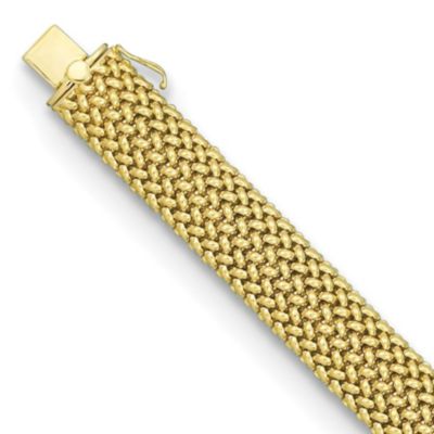 Belk & Co Men's 14K Yellow Gold 15mm Mesh 7.5 Inch Bracelet