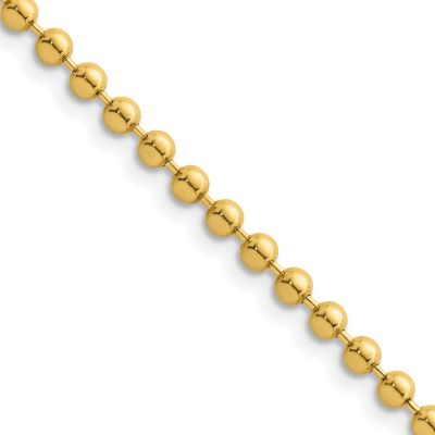 Belk & Co 14K Yellow Gold 3.2mm Bead 18 Inch Chain