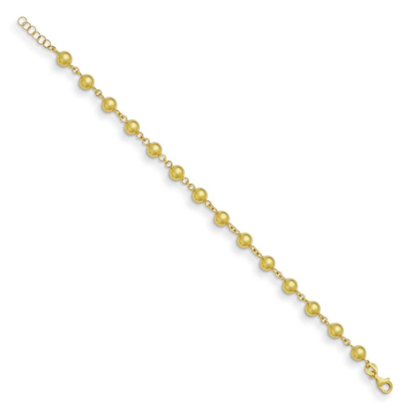 14K Yellow Gold 6mm Bead 7.5 Inch Bracelet