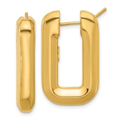 Belk & Co 14K Yellow Gold Rectangle Shape Hoop Earrings