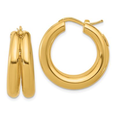 Belk & Co 14K Yellow Gold Double Round Hoop Earrings
