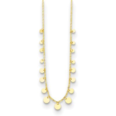 Belk & Co 14K Yellow Gold Multi-size Circle Discs with Chain 16 Inch and 2 Inch Extensions Necklace