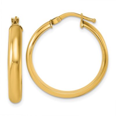 Belk & Co 14K Yellow Gold Small Polished Hoop Earrings