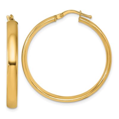 Belk & Co 14K Yellow Gold Medium Polished Hoop Earrings