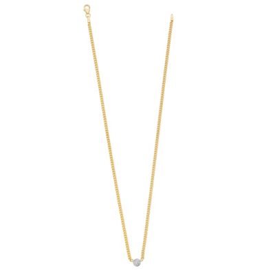 Belk & Co. 1/5 ct. t.w. Diamond Curb 18 Inch Necklace in 14K Yellow ...
