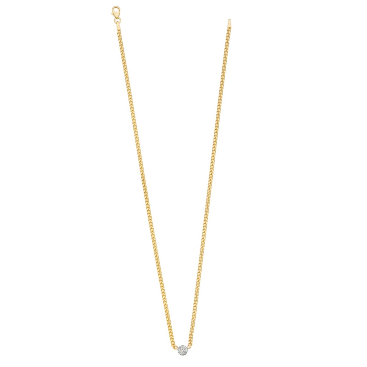 1/5 ct. t.w. Diamond Curb 18 Inch Necklace in 14K Yellow Gold