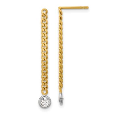 Belk & Co 1/5 ct. t.w. Diamond Dangle Post Earrings in 14K Yellow Gold