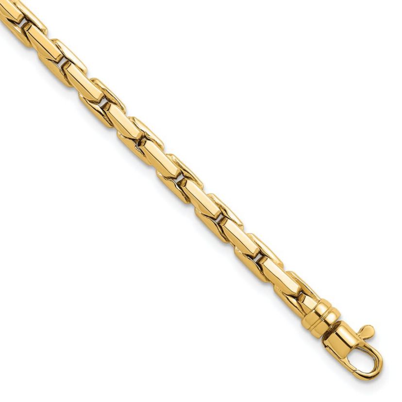 14K Yellow Gold Polished Fancy 4mm Link Bracelet