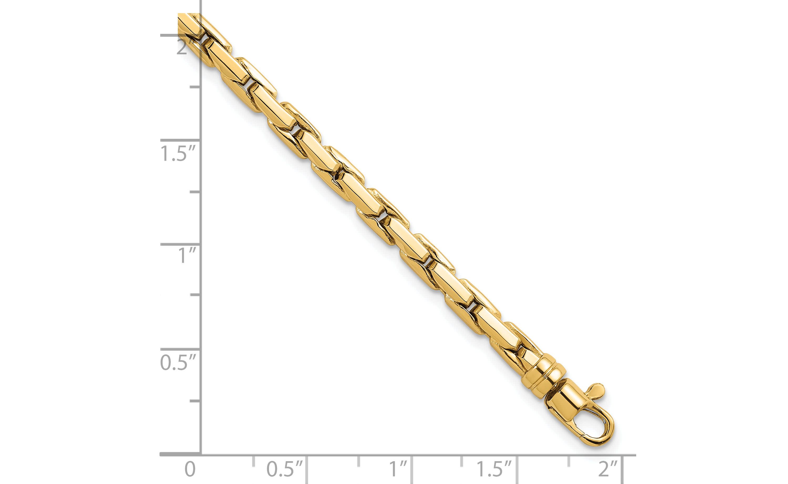 14K Yellow Gold Polished Fancy 4mm Link Bracelet