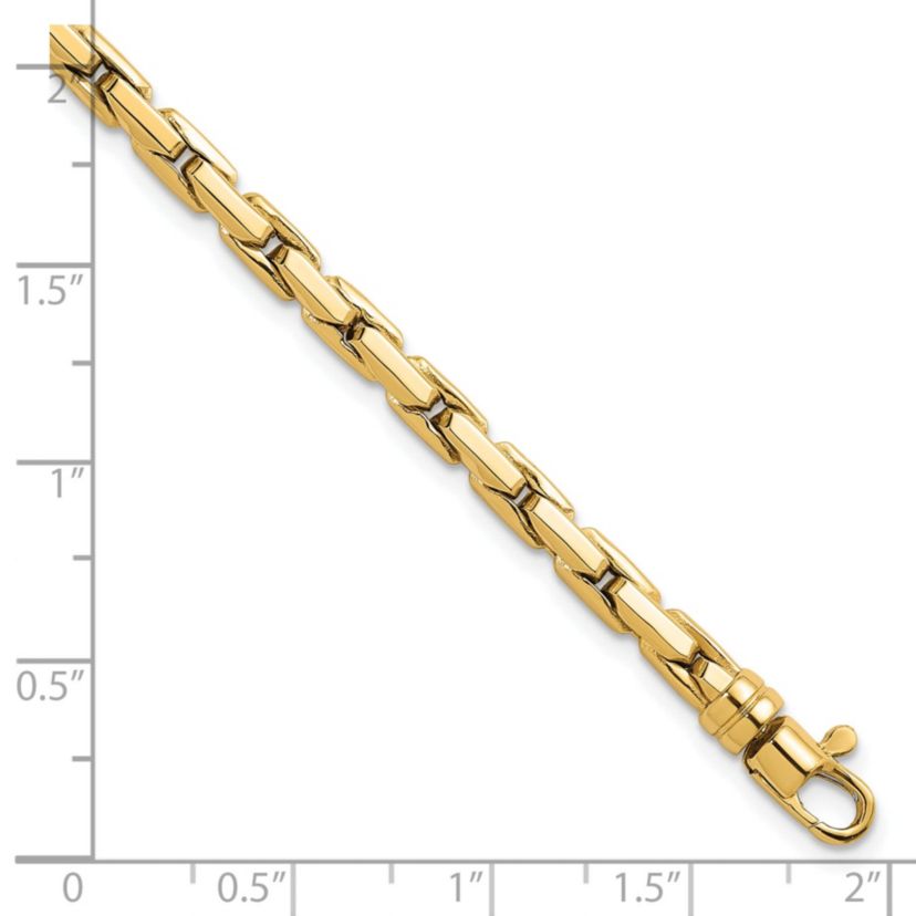 14K Yellow Gold Polished Fancy 4mm Link Bracelet