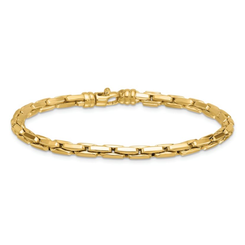 14K Yellow Gold Polished Fancy 4mm Link Bracelet