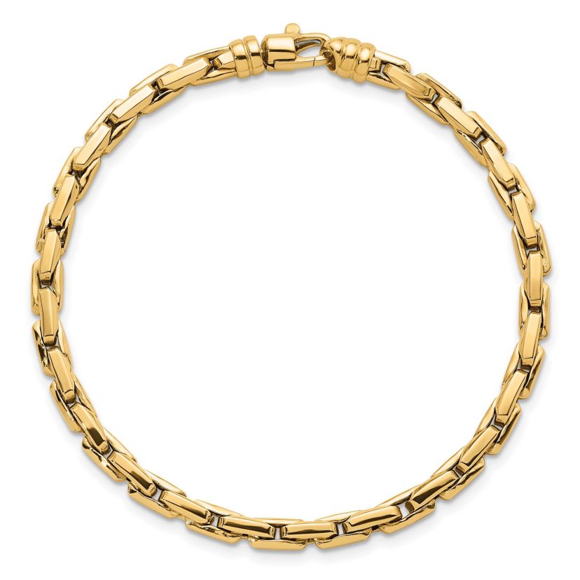 14K Yellow Gold Polished Fancy 4mm Link Bracelet