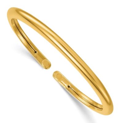 Belk & Co 14K Yellow Gold Polished 4mm Flexible Cuff Bangle