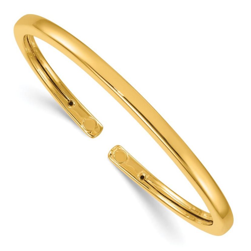 14K Yellow Gold Polished 4.2mm Flexible Cuff Bangle