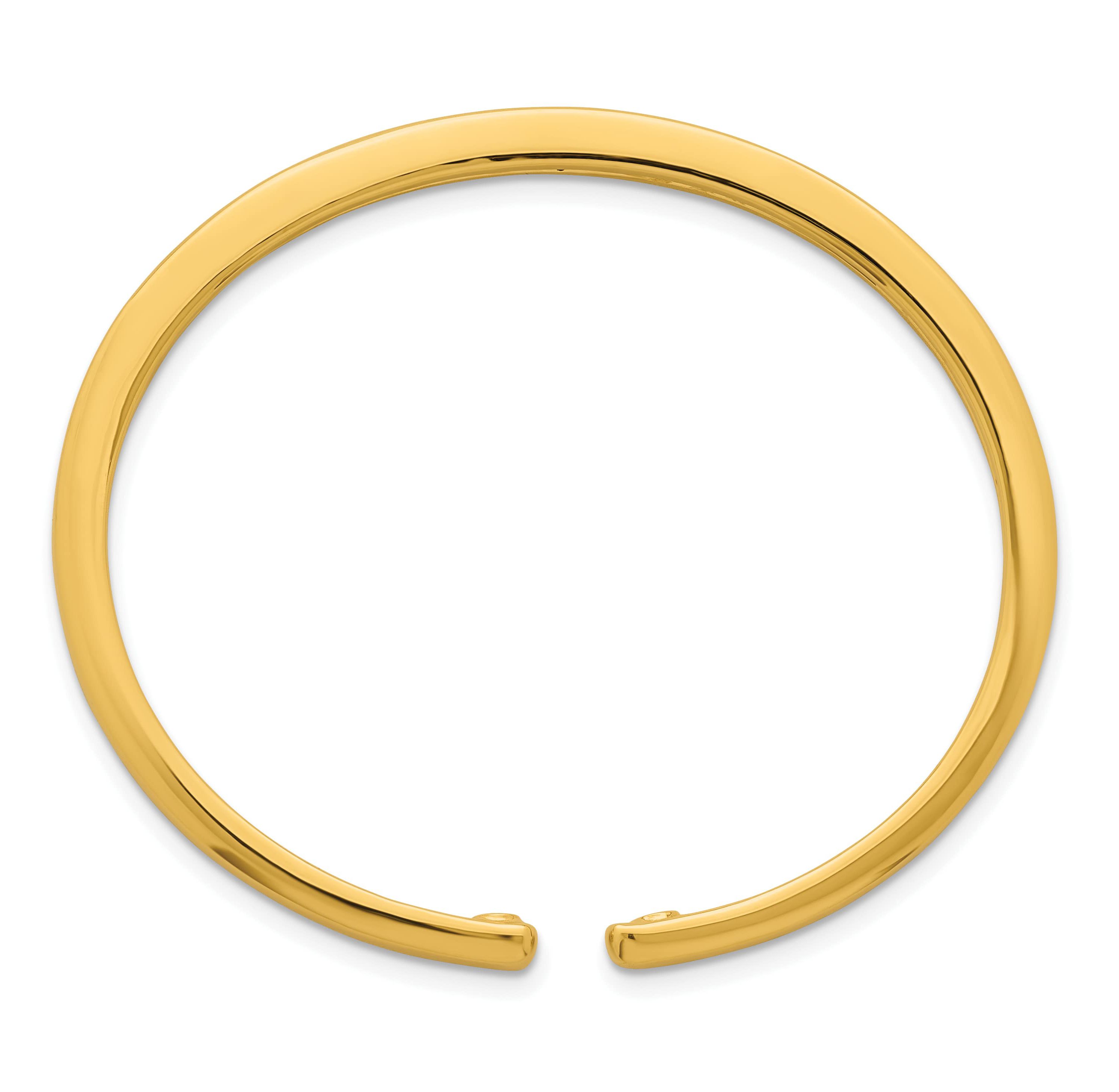 14K Yellow Gold Polished 4.2mm Flexible Cuff Bangle