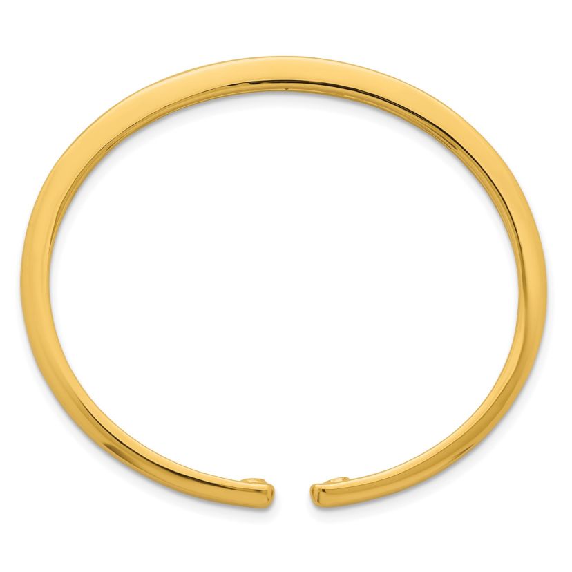 14K Yellow Gold Polished 4.2mm Flexible Cuff Bangle
