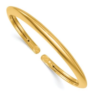 Belk & Co 14K Yellow Gold Polished Tapered Knife-edge Flexible Cuff Bangle